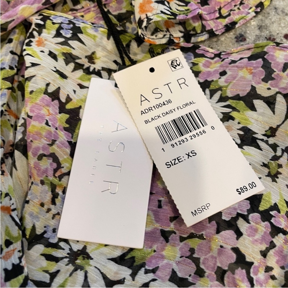 NWT Astr Floral Maxi Dress - Black, White, Purple - Picture 12 of 15